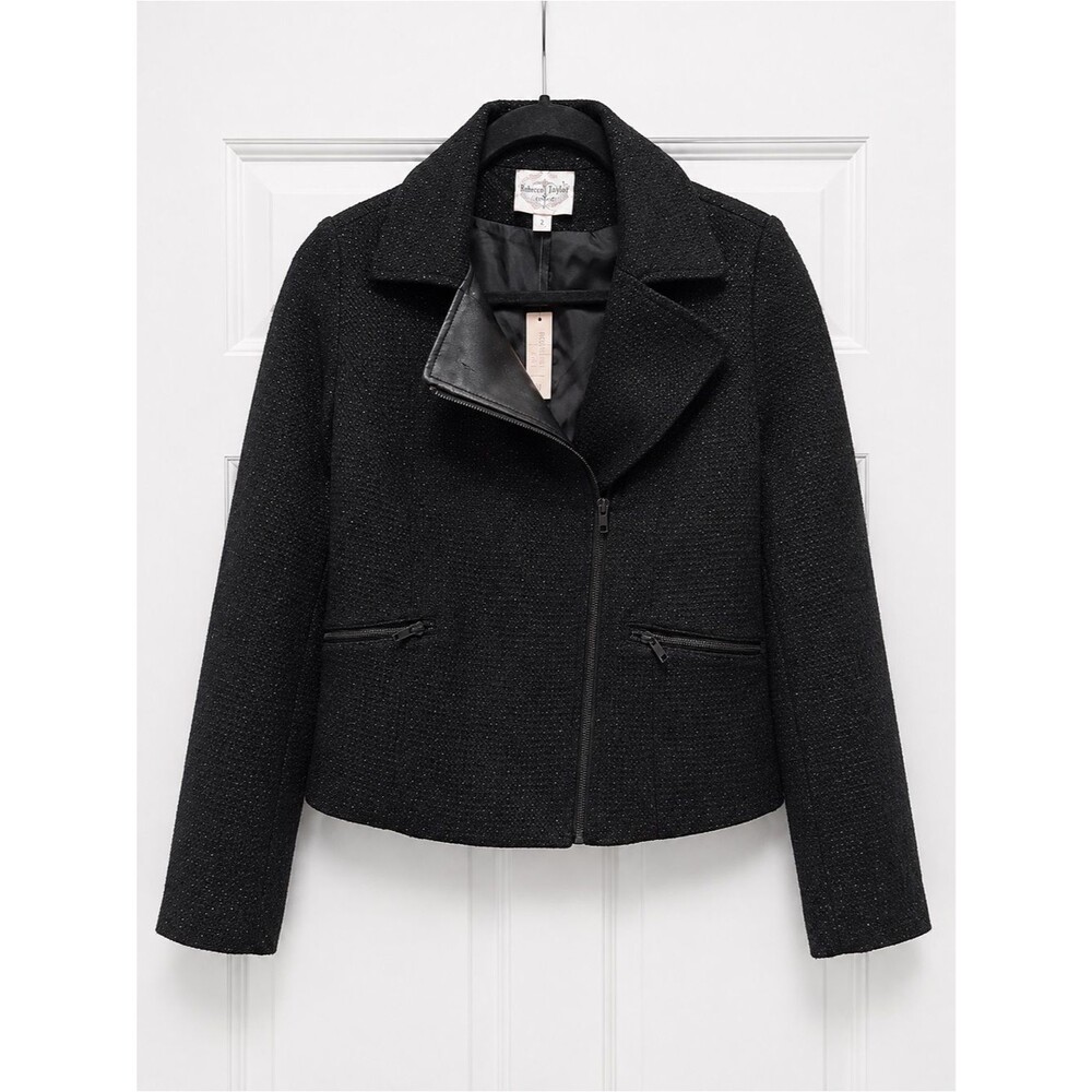 NWT Romeo & Juliet Couture Black Fall Biker Moto Jacket Size 2 Beautiful!